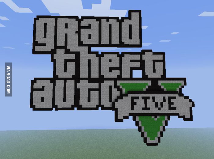 GTA 5 Logo in MineCraft - 9GAG