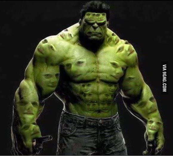 My cousin asked me to photoshop his face to hulk - 9GAG