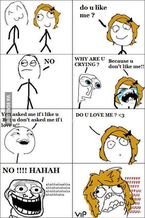 When a boy trolls a girl !! :P - 9GAG