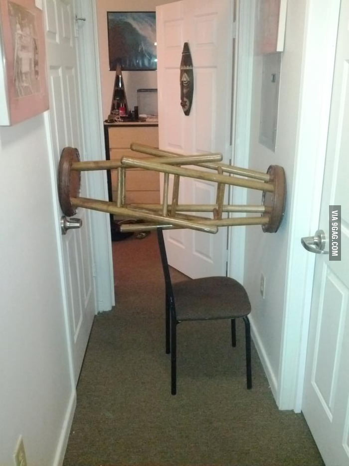 Why bathroom door should open inside. 9GAG