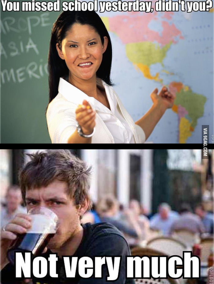 18 points - Lazy College Student feat./vs. Angry Asian Teacher - 9GAG has t...