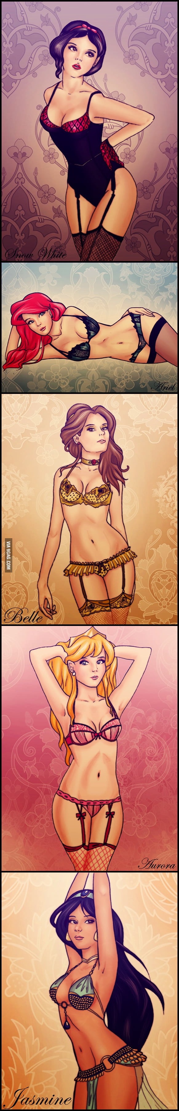 Disney Princesses in Lingerie