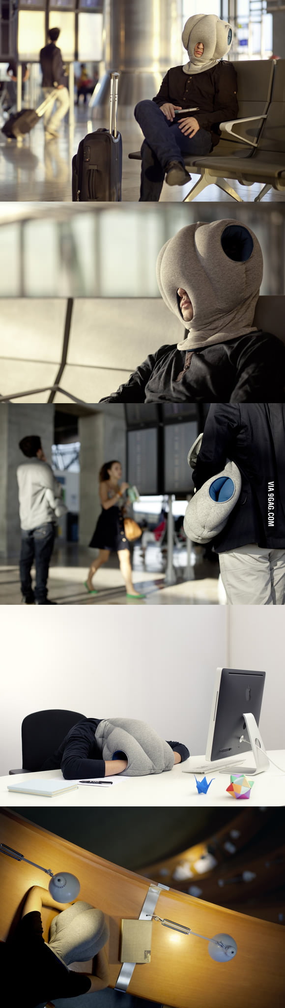 Ostrich Pillow allows you to sleep anywhere