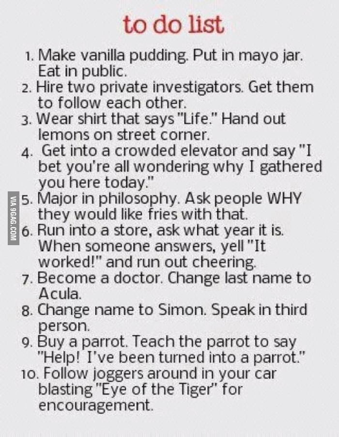 Best bucket list ever - 9GAG