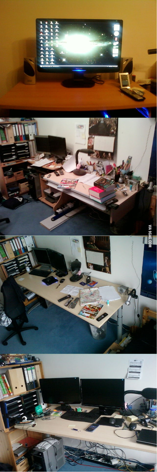 Evolution of my desktop - 9GAG