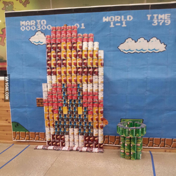 Mario made by cans.