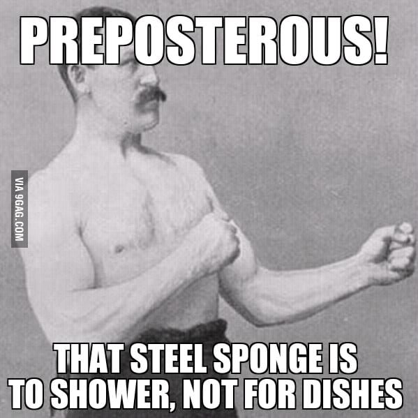 Manly man on shower - 9GAG