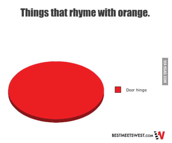 So there ARE words that rhyme with orange!! 9GAG