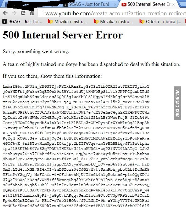 Youtube mad at their HTML and PHP programmers - 9GAG