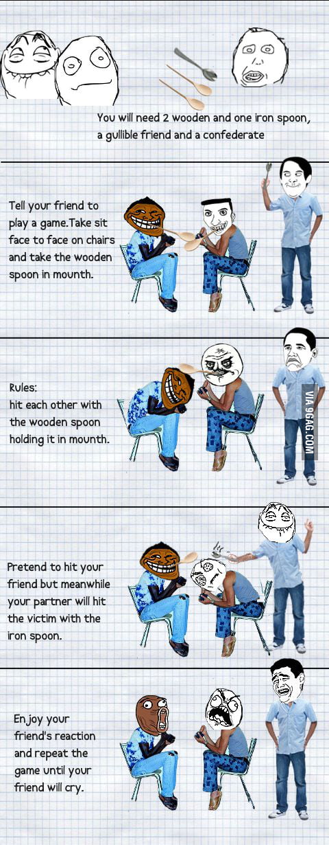 The spoon game prank - 9GAG