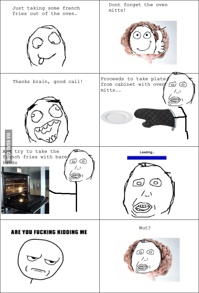 Plates are hotter than oven according to brain. 9GAG