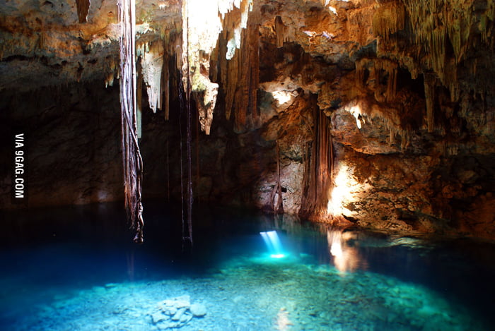 Awesome natural underground pool on Mexico. - 9GAG