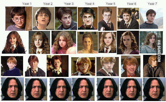 Harry Potter Hairstyle Evolution Through The Years Gag