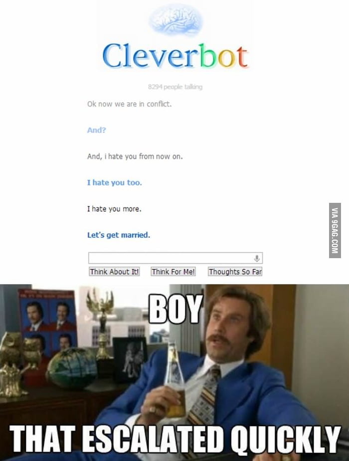 that escalated quickly meme cleverbot