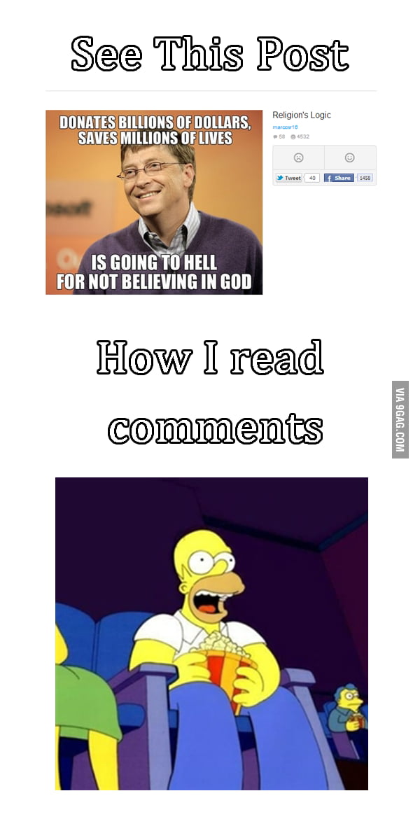 How I read comment of this post ! - 9GAG