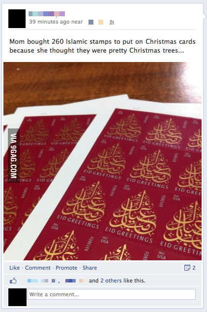 Mom got a little confused at the post office