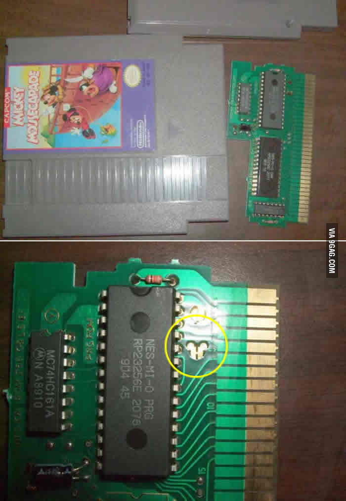 Found a hidden Mickey while cleaning an old cartridge.