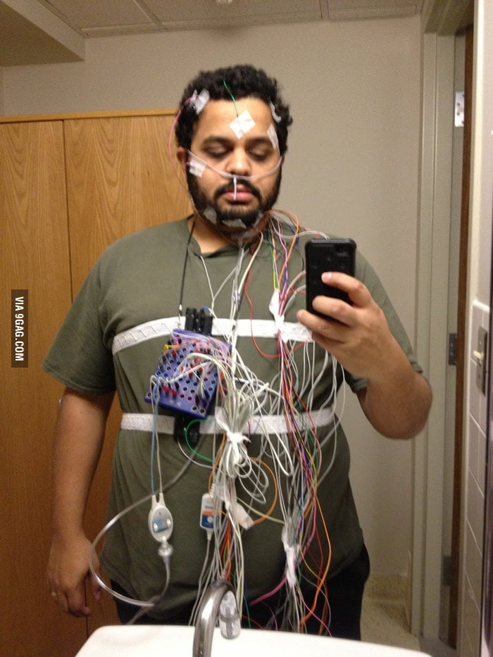 What You Look Like When You Have A Sleep Study 9GAG