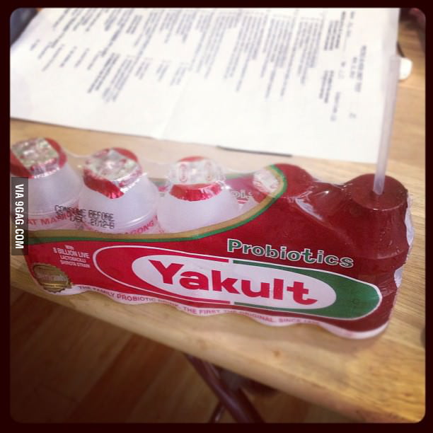 An easier way to drink Yakult - 9GAG