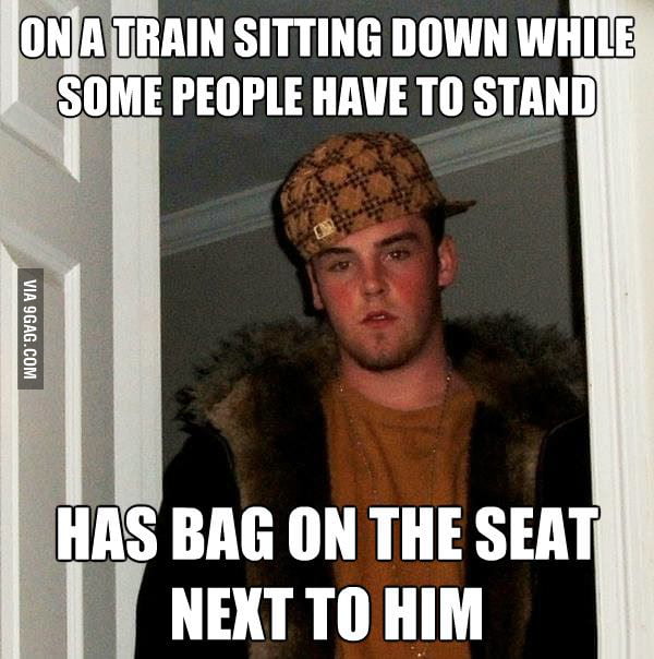 Scumbag Steve on the train. - 9GAG