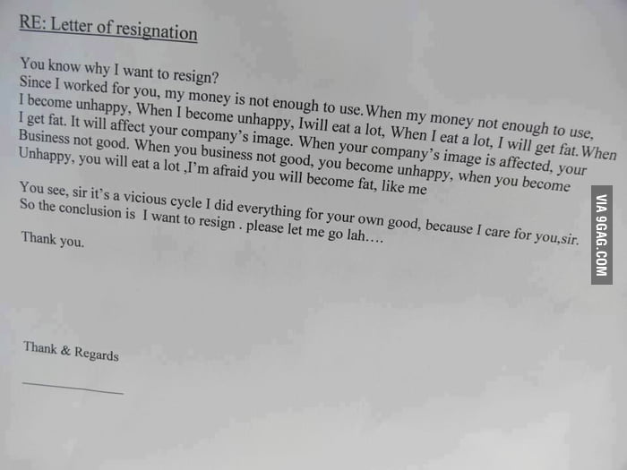 Epic Resignation Letter Is Epic 9gag Epic Resignation Letter Is Epic 9gag