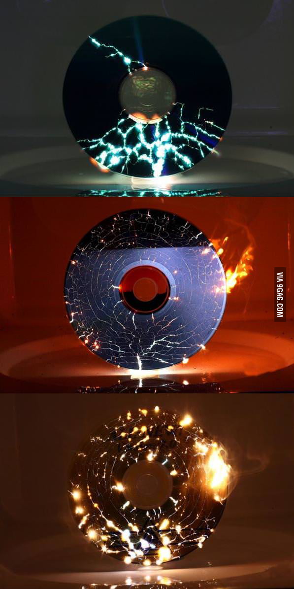 CD's in a microwave. - 9GAG