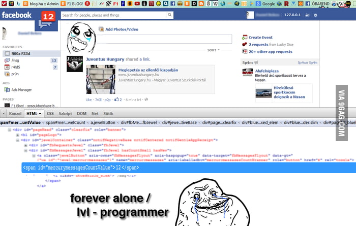 Forever alone - Lvl: Programmer - 9GAG