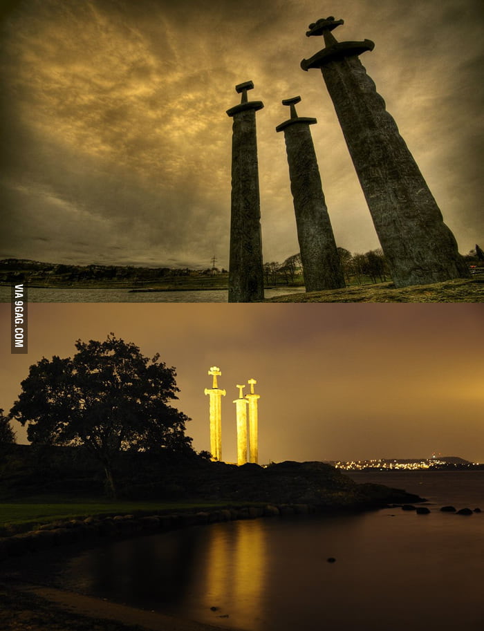 Viking Swords at Stavanger Swords Monument, Norway. 9GAG