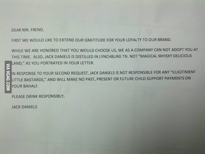 Jack Daniels Customer Service FTW 9GAG