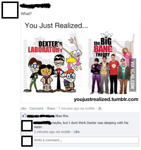 A twist on the Dexter's laboratory vs. Big Bang Theory - 9GAG