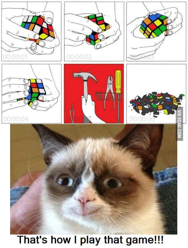 Grumpy Cat Vs Rubiks Cube 9gag