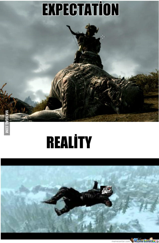 What I expected when I first saw a giant in skyrim