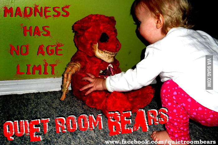 Evil teddy bears love babies! Quiet Room Bears are watching. - 9GAG