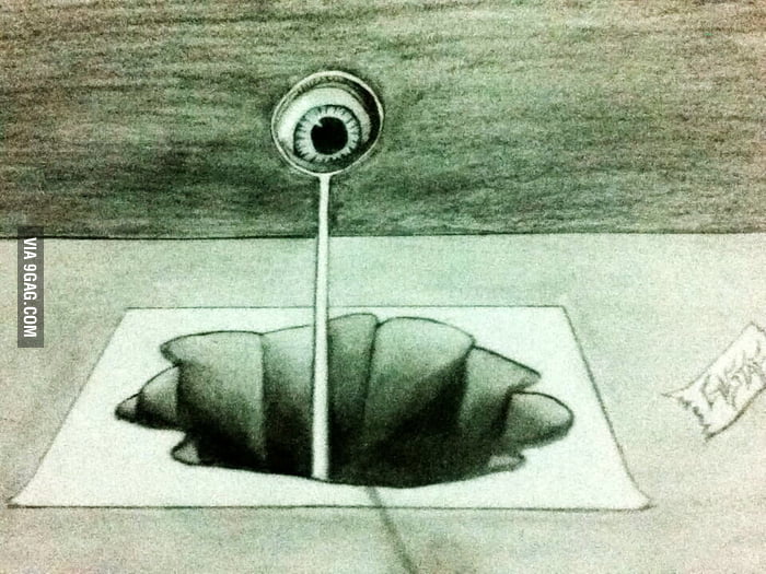 Realistic alien eye ball sketch - 9GAG