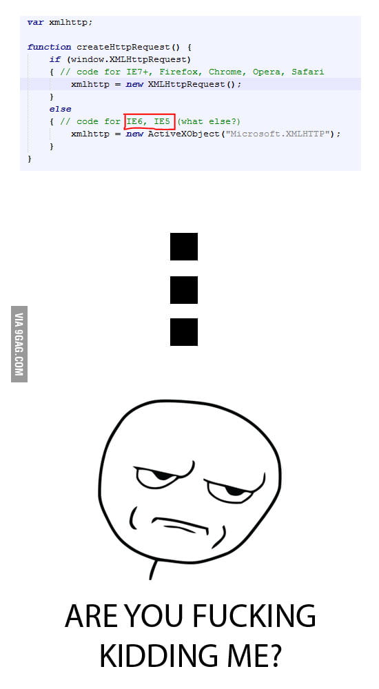 Web developer will know .. (damn IE) - 9GAG