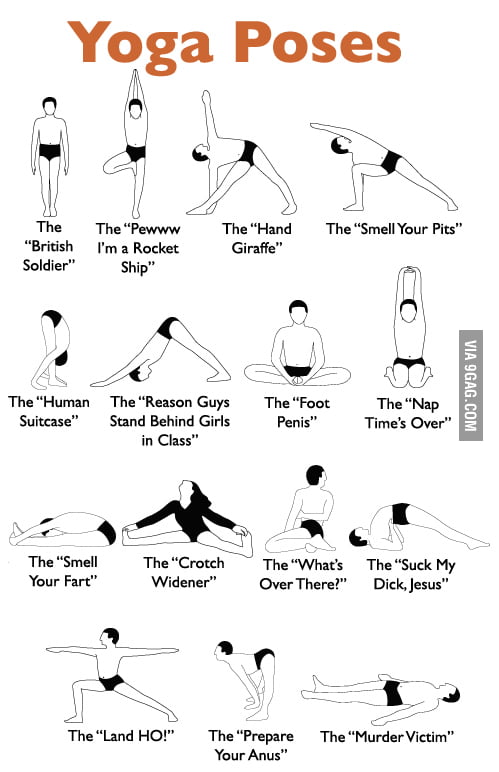 Accurate names for yoga poses - 9GAG