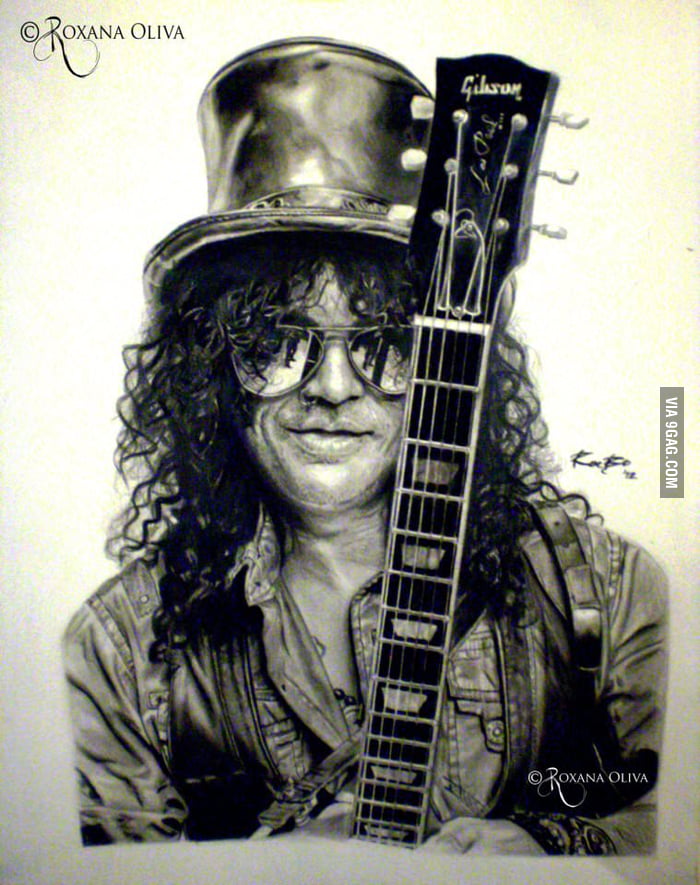 Slash drawing (mixed technique) - 9GAG