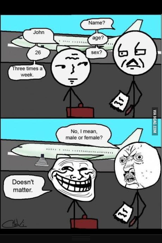 Trolling in airport - 9GAG