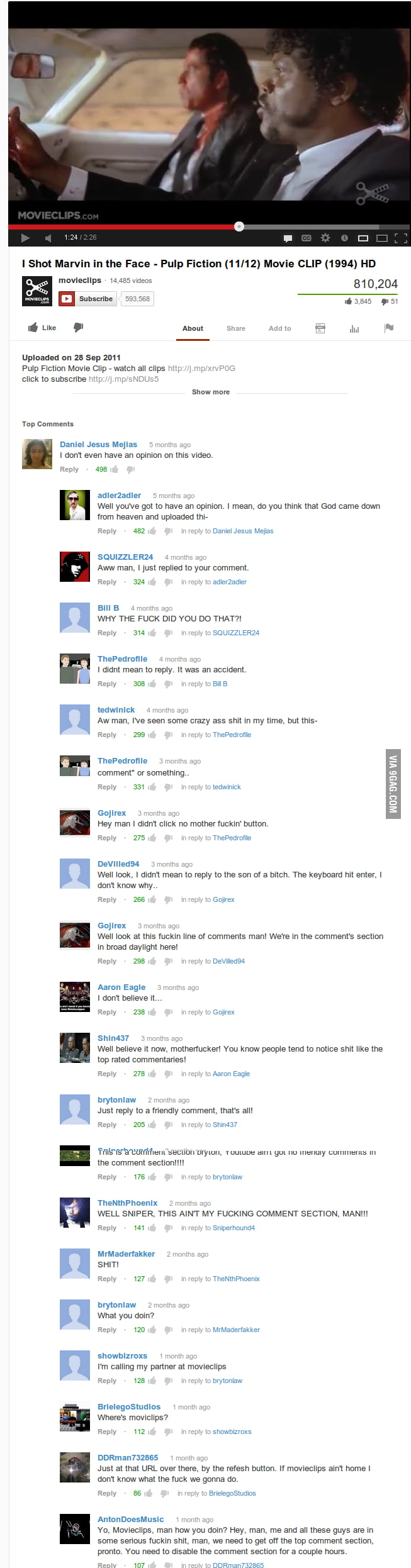 Most epic comment thread on youtube, ever. - 9GAG