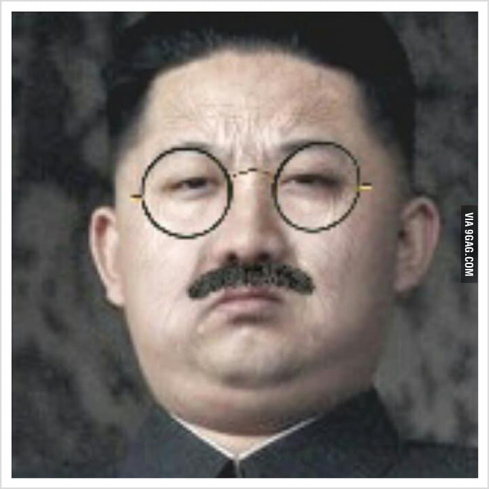 Just kim jong un in 20 years with a moustache and glasses - 9GAG