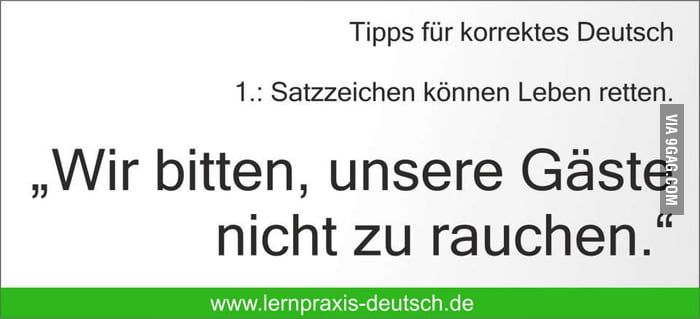 Satzzeichen können Leben retten! 9GAG