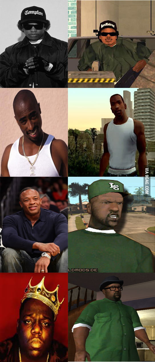 The people that GTA San Andreas characters based on. - 9GAG