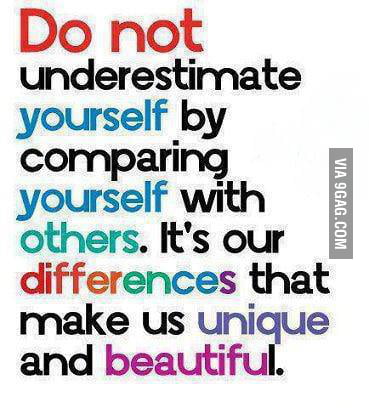 Do Not Underestimate Yourself By Comparing Yourself With Others . It's ...