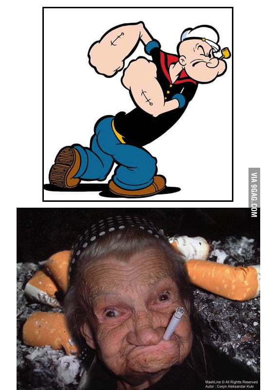 Popeye the sailor's Mother - 9GAG