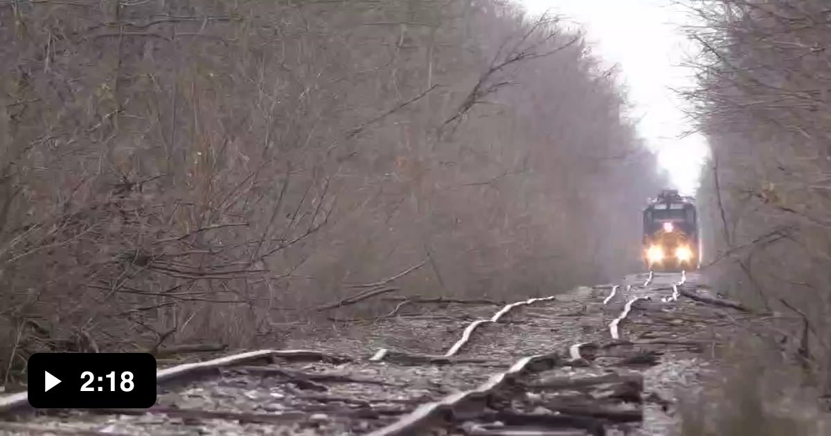 Maumee and Western Railroad track in Cecil, Ohio. Maintenance was deferred on this track for