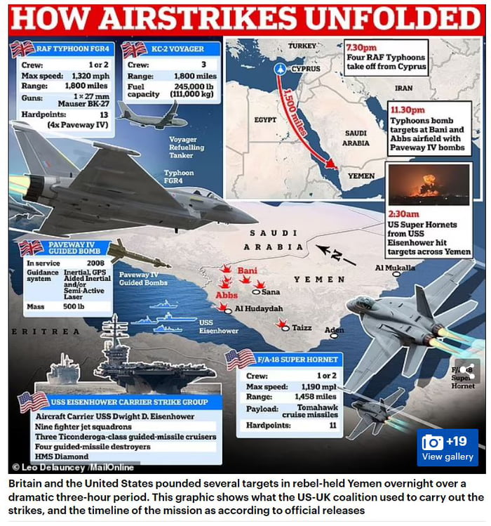 Visual Of Airstrikes On Houthi Yemen - 9GAG