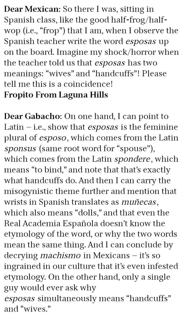 Wife = Handcuffs in Spanish 9GAG