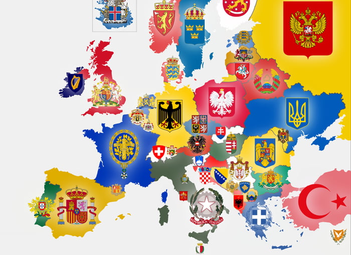 Гербы европы фото Coats of Arms of European countries - 9GAG