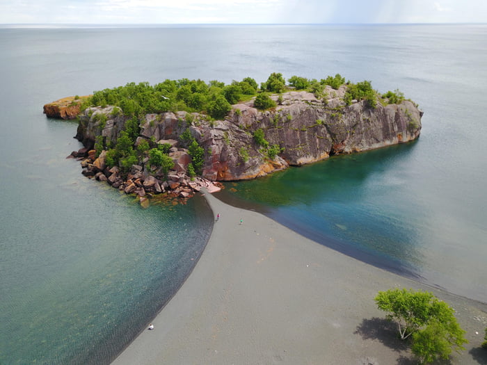 Aerial photo of Black Beach in Silver Bay, Minnesota. 9GAG