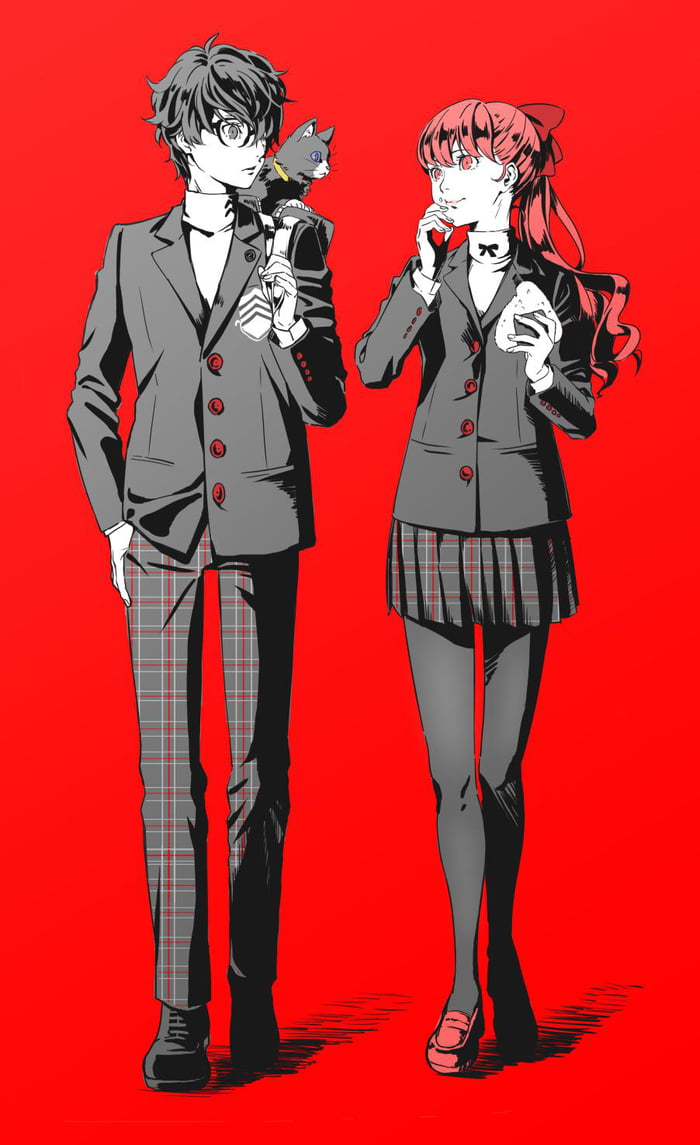 Day 993: P5R Kasumi and Joker - Anime & Manga.